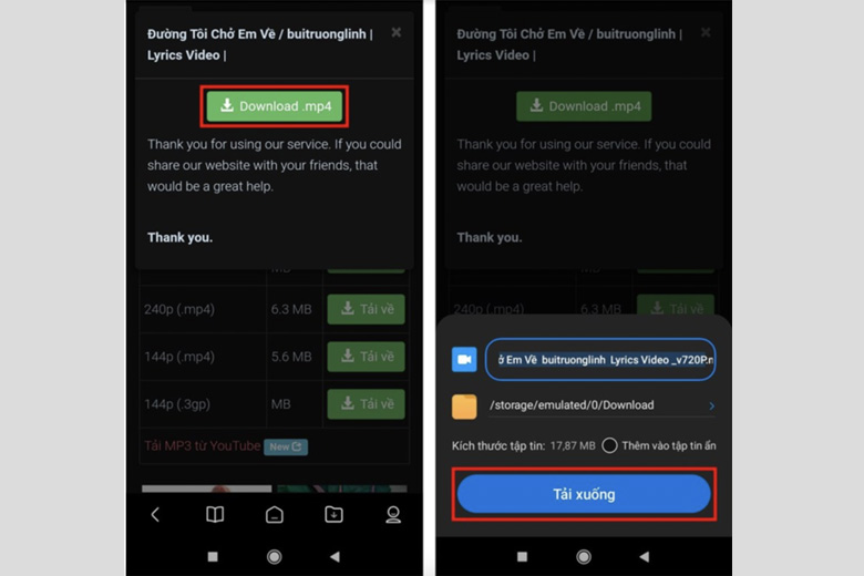 tải video youtube về điện thoại