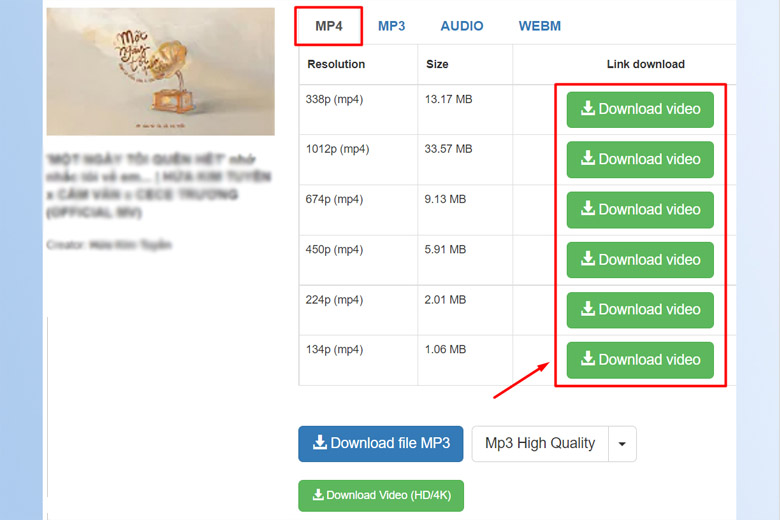 tải video youtube về điện thoại