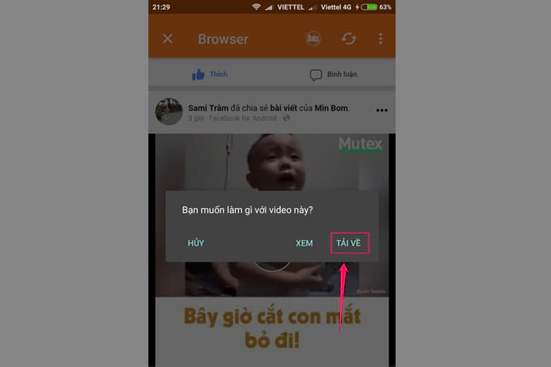 Cách tải video trên Facebook về điện thoại