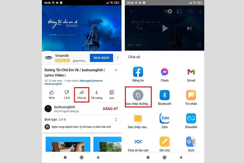 tải video youtube về điện thoại