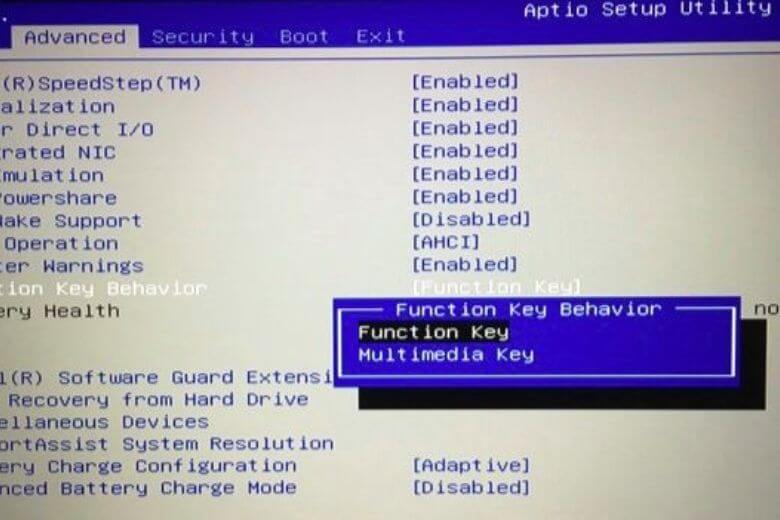 Phím Fn là gì? Cách dùng và bật tắt trên Laptop, MacBook Bật phím Fn qua BIOS trong mục Function Key Behavior nếu bàn phím không hỗ trợ tổ hợp Fn + Esc.