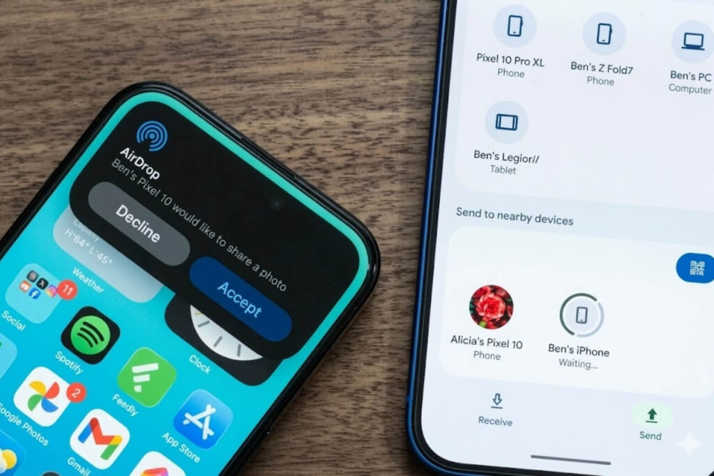 AirDrop truyền tệp trực tiếp giữa thiết bị Apple qua Bluetooth và Wi-Fi, không cần internet