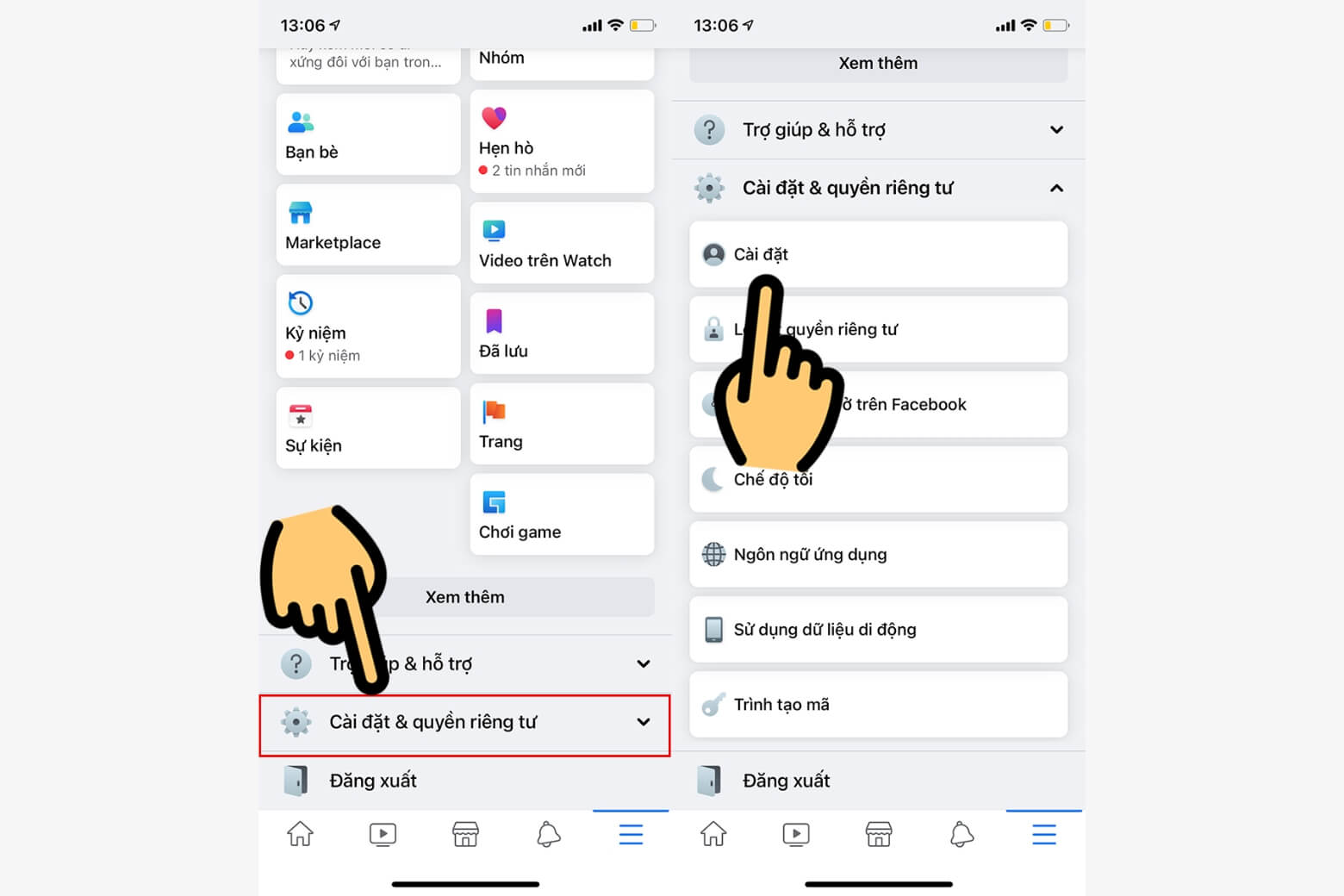 Bong bóng chat Messenger trên iPhone bước cài đặt