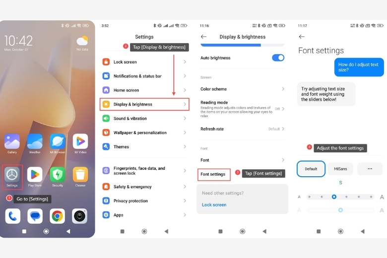 12+ Cách Điều Chỉnh Kích Thước Chữ Trên Điện Thoại Đơn Giản và Nhanh Chóng Cách chỉnh cỡ chữ trên Xiaomi