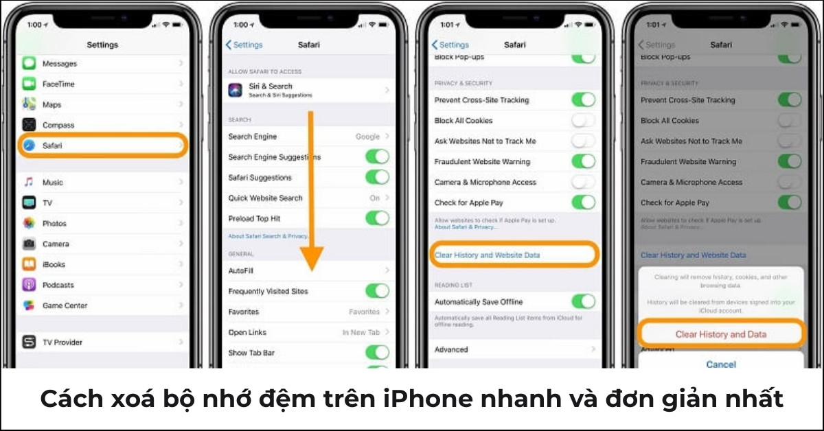 Hướng dẫn xóa bộ nhớ đệm trên iPhone một cách nhanh chóng và hiệu quả