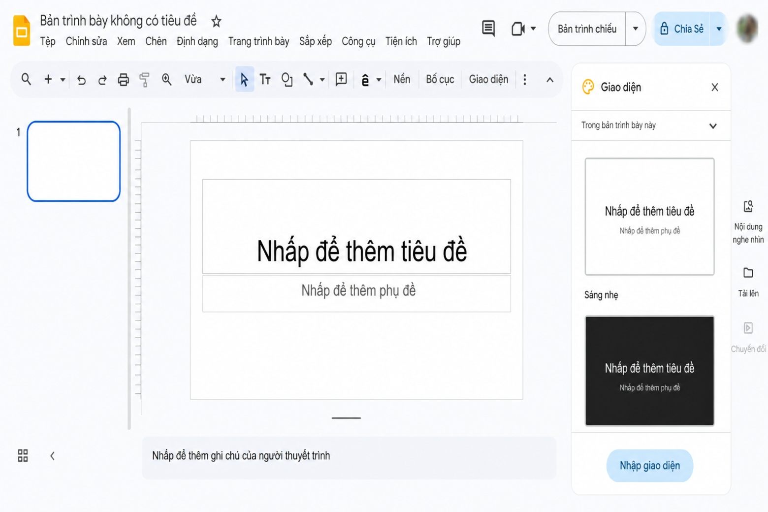 Google Slides công cụ tạo slide online