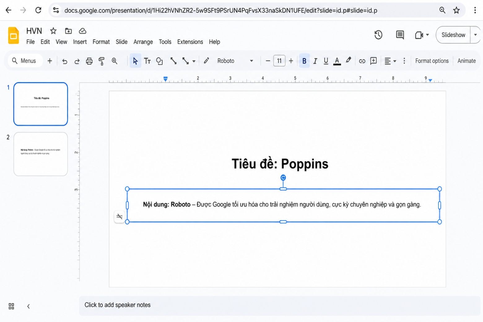 Lỗi font và định dạng trong Google Slides