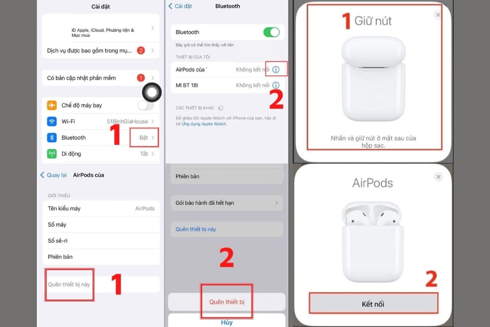 Hướng Dẫn Đổi Tên Tai Nghe AirPods Trên Các Thiết Bị Quên thiết bị