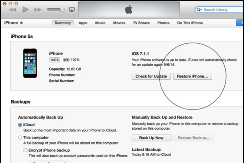 iphone bị vô hiệu hóa