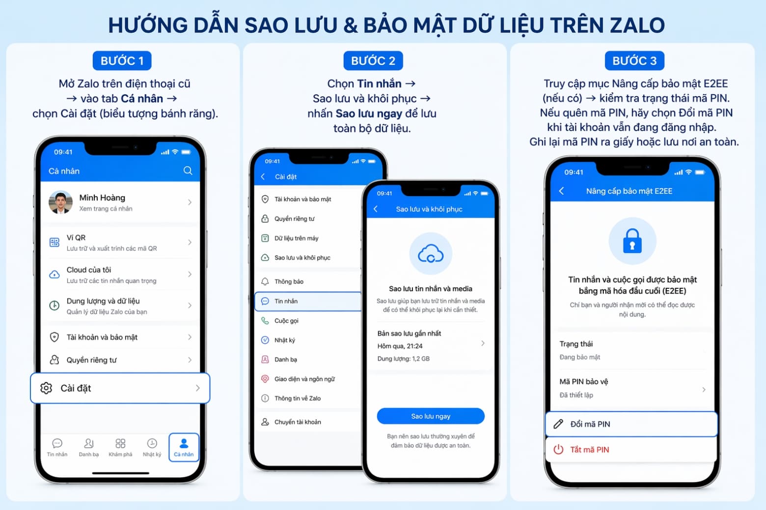 Kiểm tra và sao lưu dữ liệu Zalo trước khi chuyển máy an toàn