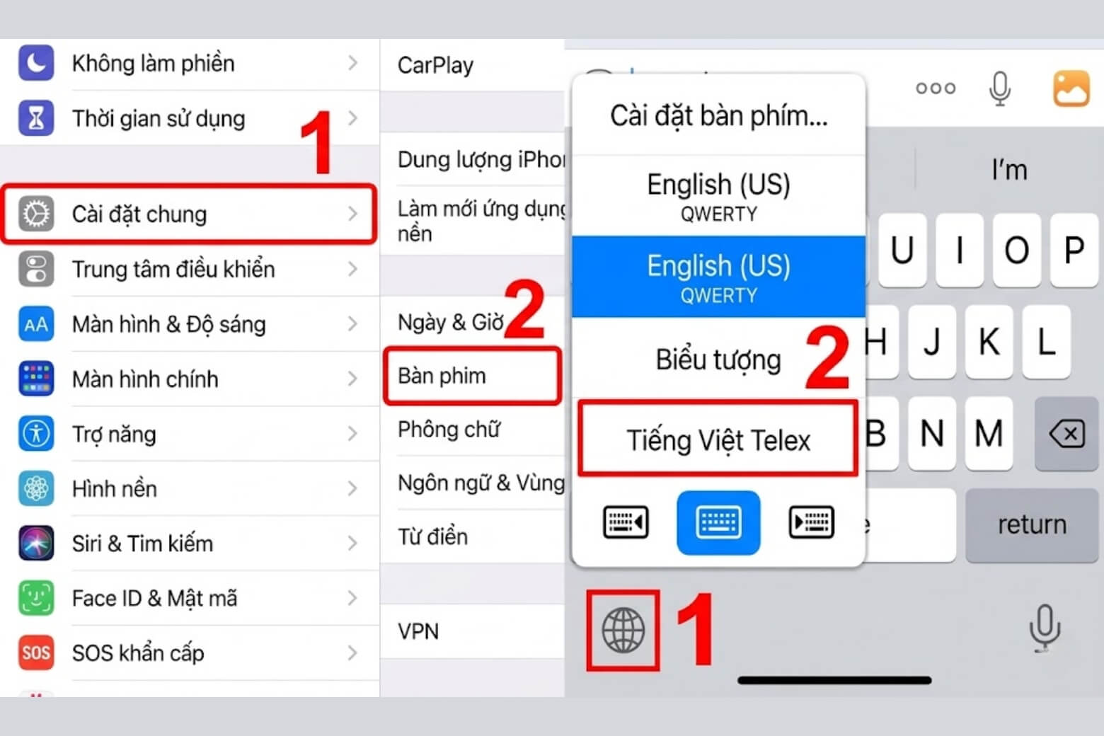 telex là gì cách bật bàn phím Telex trên iPhone