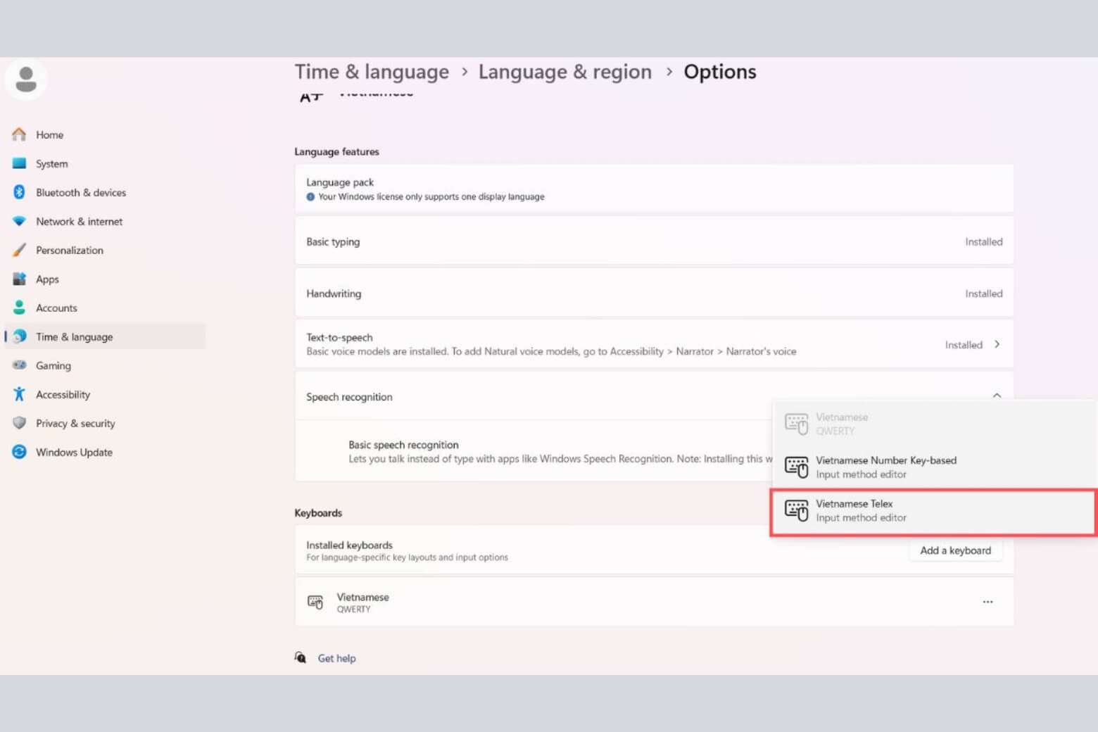 telex là gì thêm bàn phím Vietnamese Telex