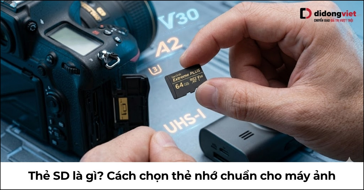 Thẻ SD là gì? Hướng dẫn chọn thẻ nhớ V30, V60 phù hợp cho thiết bị