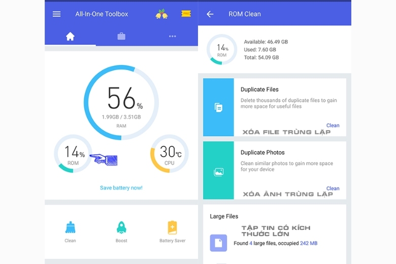 Ứng dụng tăng tốc game All-In-One Toolbox tối ưu máy