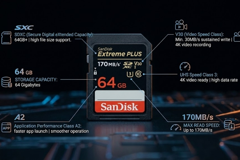 ý nghĩa các ký hiệu và thông số kỹ thuật trên thẻ nhớ SD